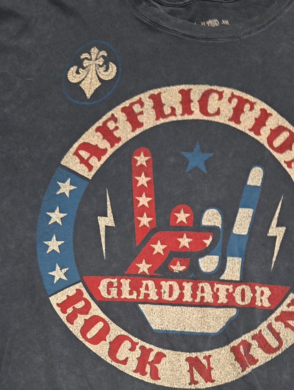 Affliction Vintage Gladiator Rock Tee - Navy, Red, Blue
